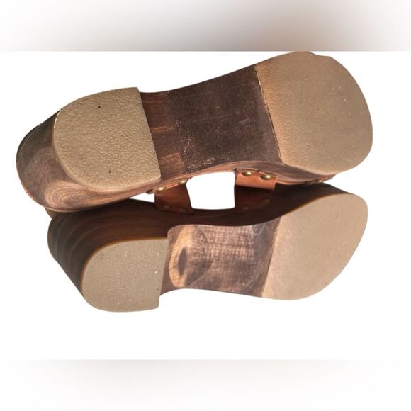 Fat Face Clogs Size 9 Wood Summer Festival Sandal Heels - Picture 7 of 8